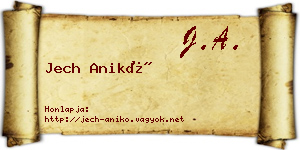 Jech Anikó névjegykártya